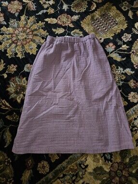 Women's Lavender Midi Skirt - Casual Elastic Waist Madewell Med